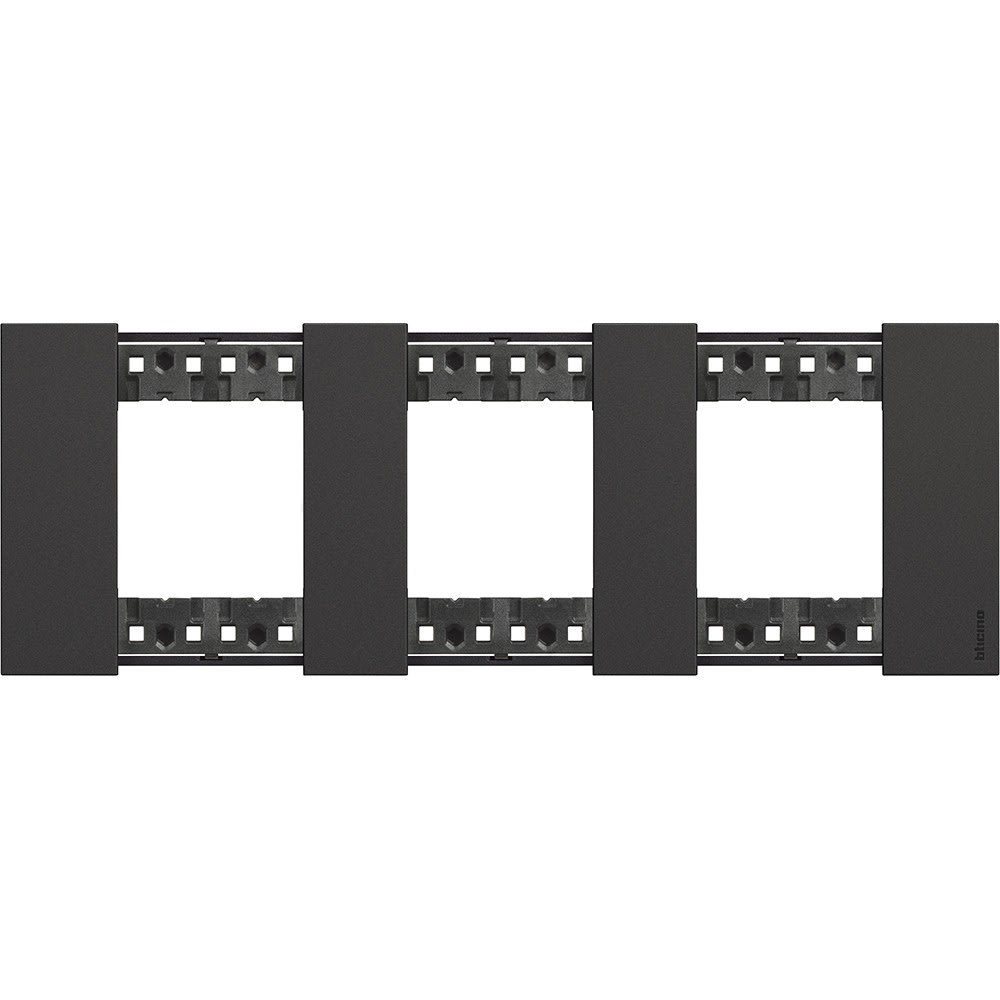 Bticino - Plaque de finition Living Now Collection Les Noirs 3x2 modules finition Noir