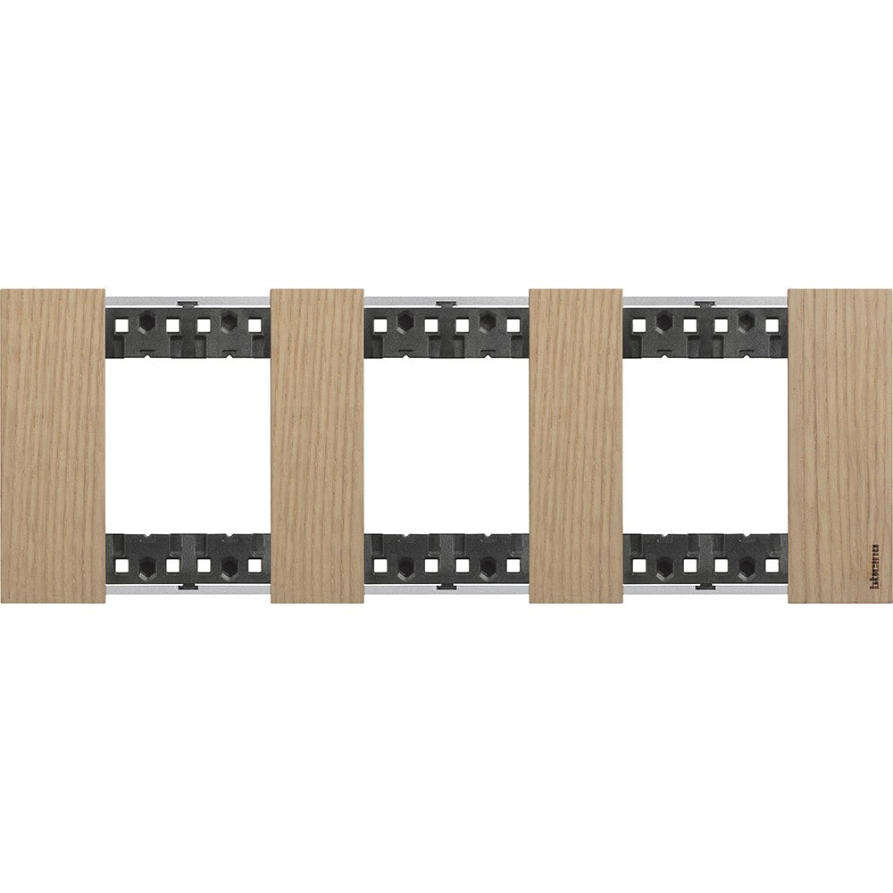 Bticino - Plaque de finition Living Now Collection Les Sables 3x2 modules finition Chêne