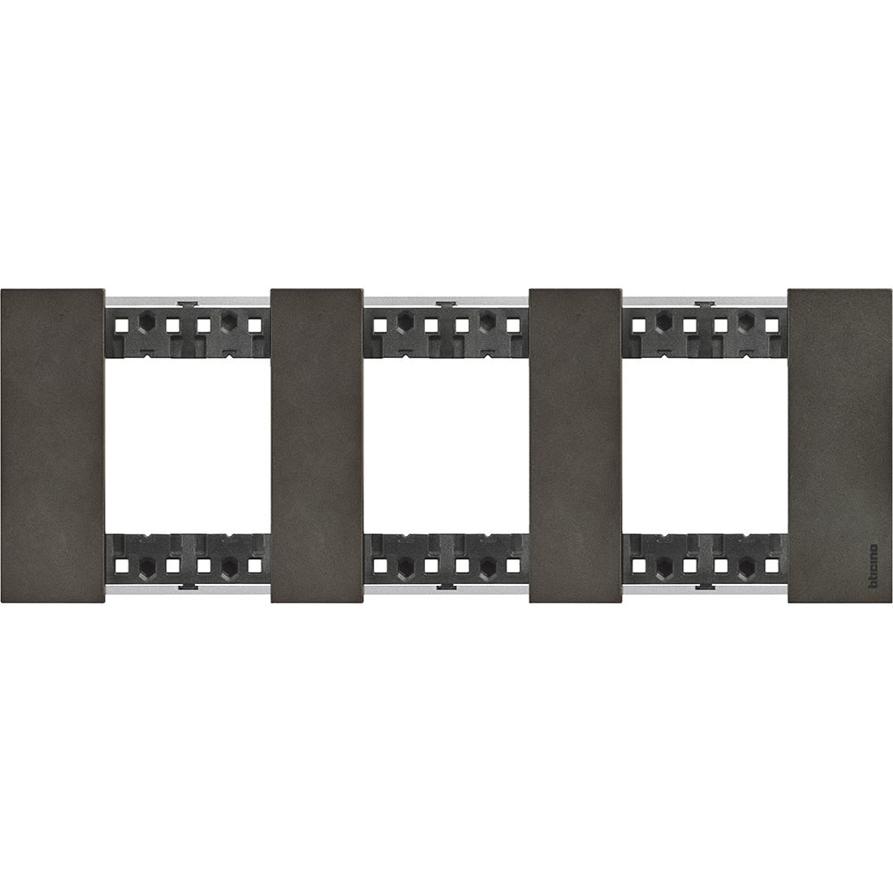 Bticino - Plaque de finition Living Now Collection Les Noirs 3x2 modules - Acier Space