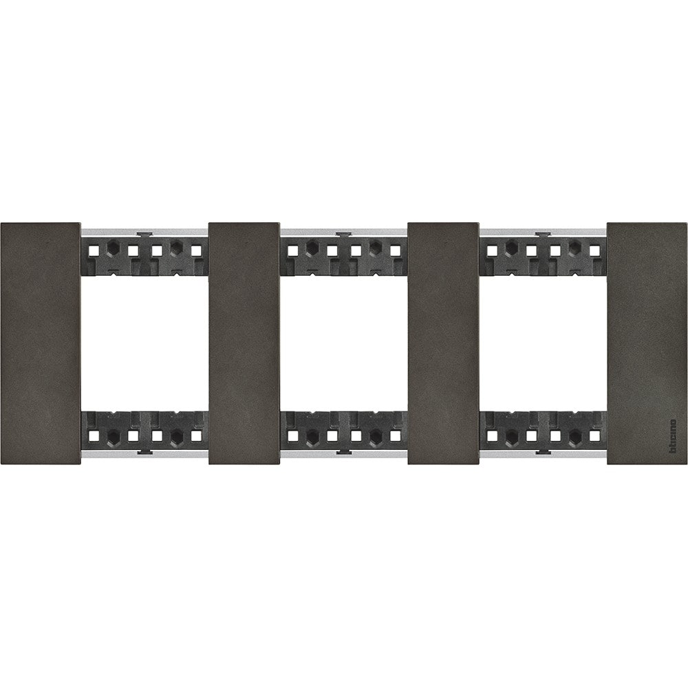 Bticino - Plaque de finition Living Now Collection Les Noirs 3x2 modules - Acier Space