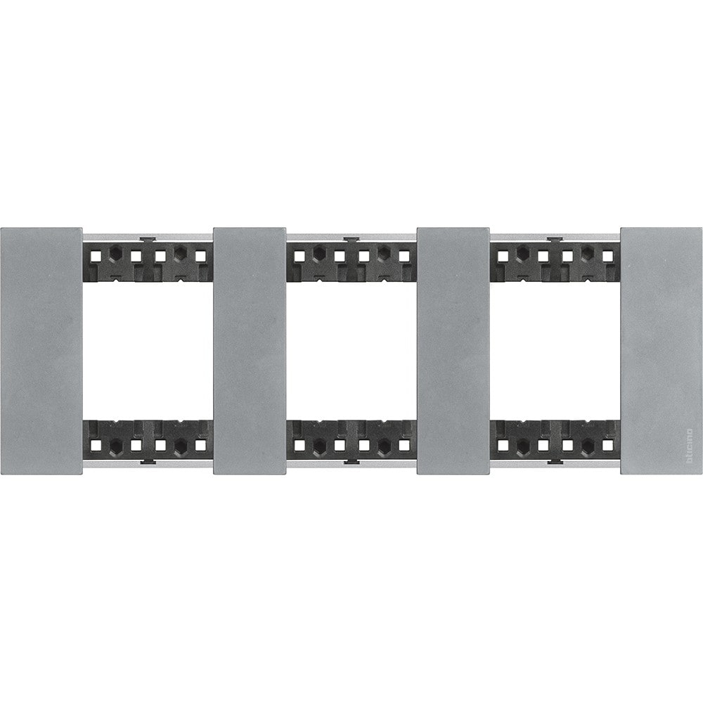 Bticino - Plaque de finition Living Now Collection Les Blancs 3x2 modules - Acier Moon
