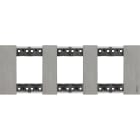 Bticino - Plaque de finition Living Now Collection Les Noirs 3x2 modules finition Acier