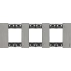 Bticino - Plaque de finition Living Now Collection Les Noirs 3x2 modules finition Acier