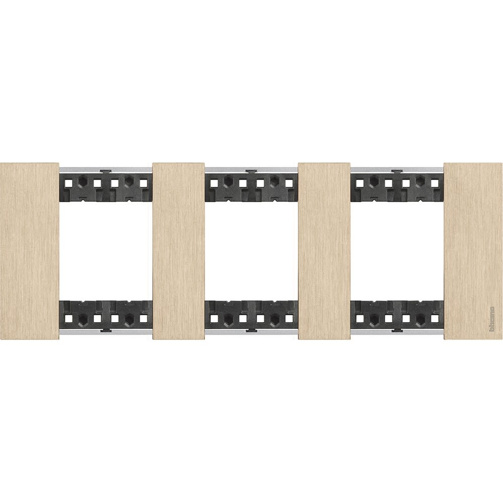 Bticino - Plaque de finition Living Now Collection Les Blancs 3x2 modules finition Or