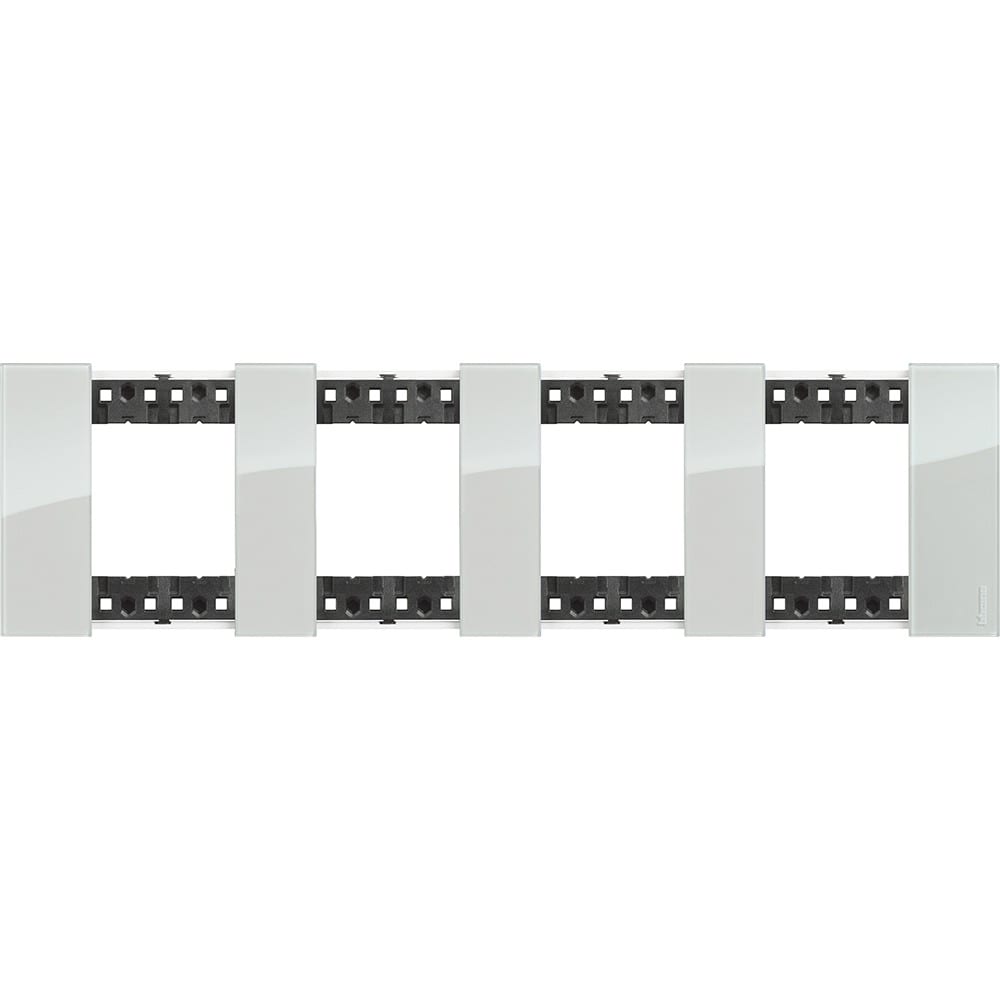 Bticino - Plaque de finition Living Now Collection Les Blancs 4x2 modules finition Ciel