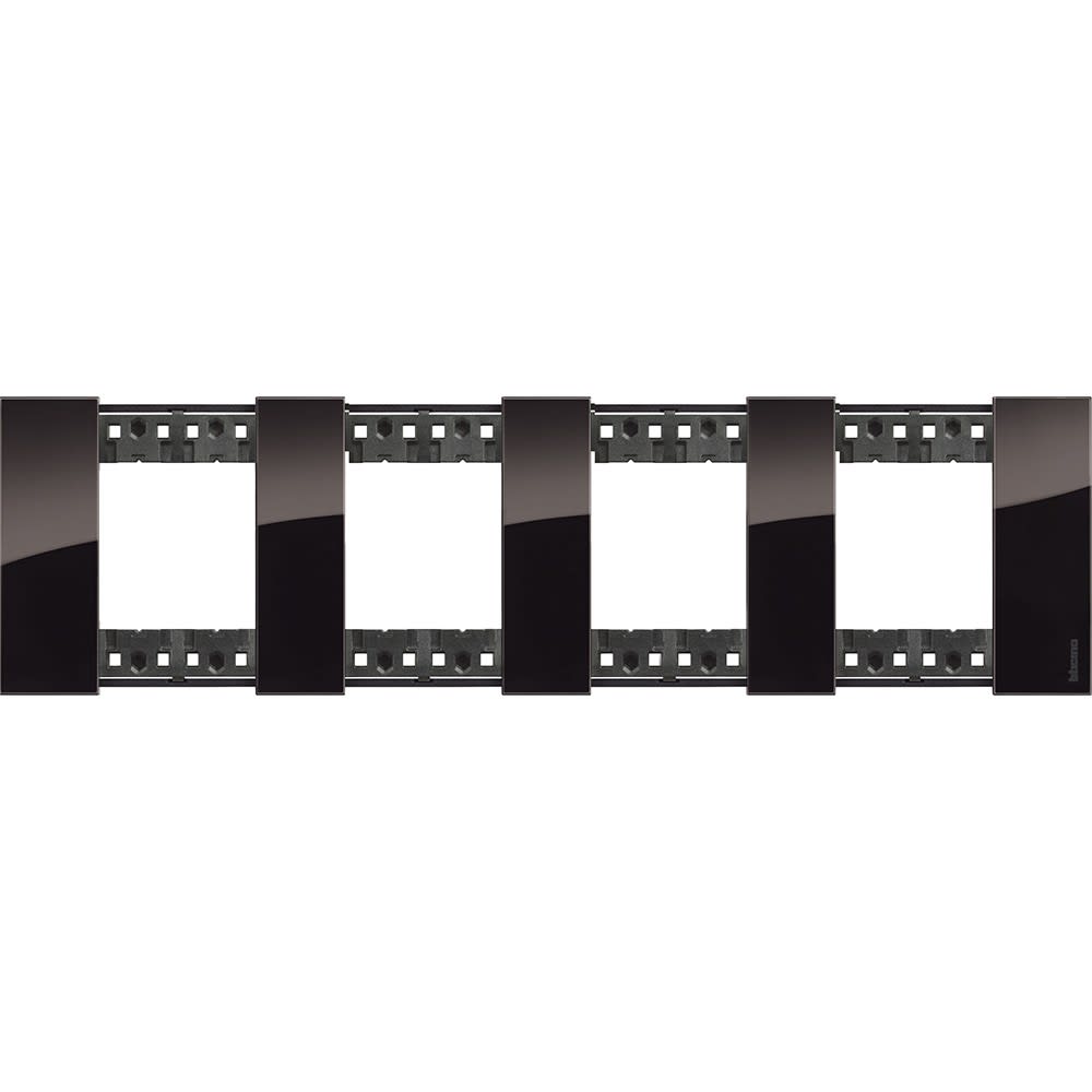 Bticino - Plaque de finition Living Now Collection Les Noirs 4x2 modules finition Nuit