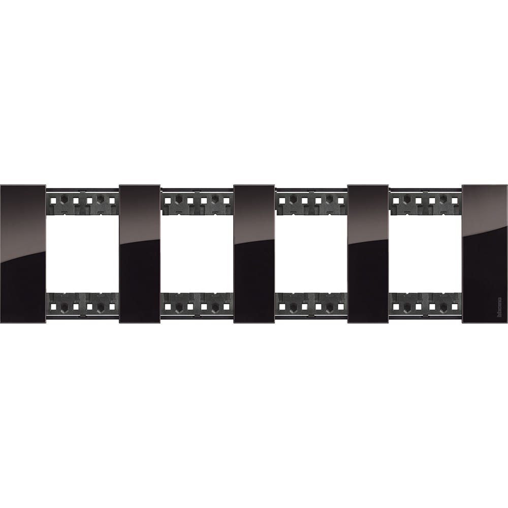 Bticino - Plaque de finition Living Now Collection Les Noirs 4x2 modules finition Nuit