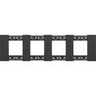 Bticino - Plaque de finition Living Now Collection Les Noirs 4x2 modules finition Noir
