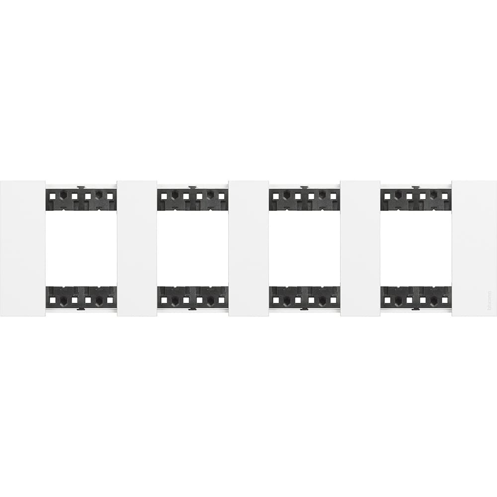 Bticino - Plaque de finition Living Now Collection Les Blancs 4x2 modules finition Blanc