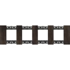 Bticino - Plaque de finition Living Now Collection Les Noirs 4x2 modules finition Noyer