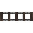 Bticino - Plaque de finition Living Now Collection Les Noirs 4x2 modules finition Noyer