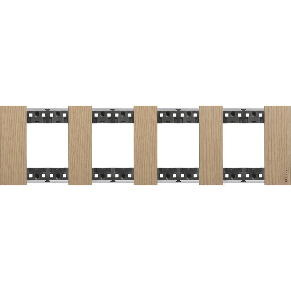 Bticino - Plaque de finition Living Now Collection Les Sables 4x2 modules finition Chêne