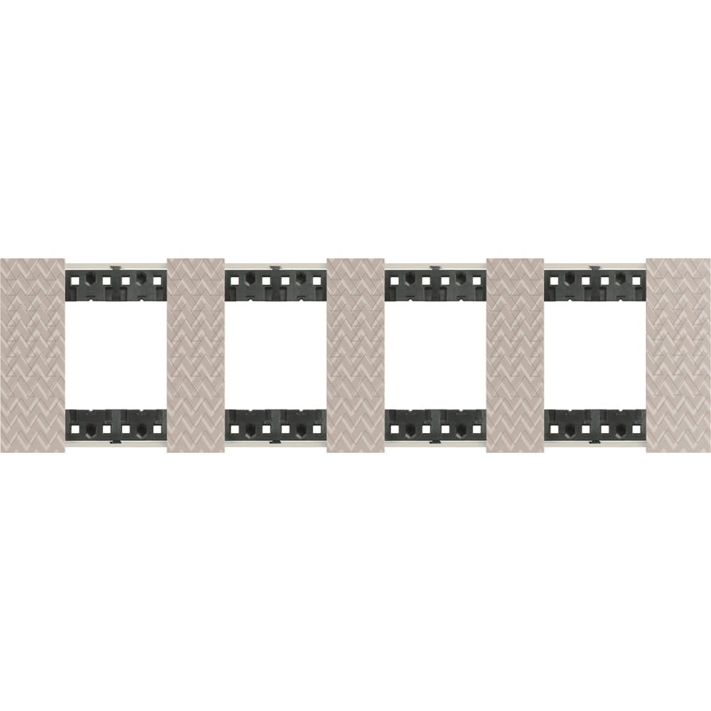 Bticino - Plaque de finition Living Now Collection Les Sables 4x2 modules finition Optic