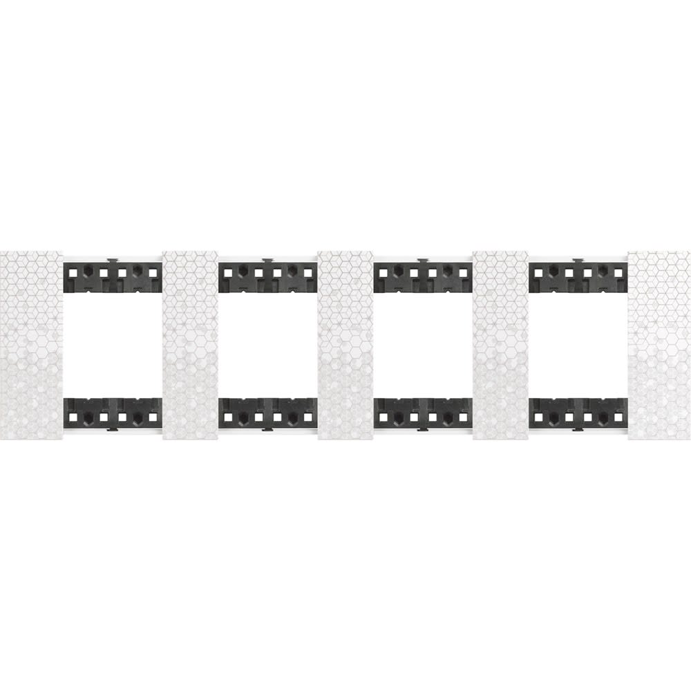 Bticino - Plaque de finition Living Now Collection Les Blancs 4x2 modules finition Pixel