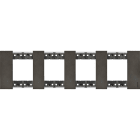 Bticino - Plaque de finition Living Now Collection Les Noirs 4x2 modules - Acier Space