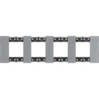 Bticino - Plaque de finition Living Now Collection Les Blancs 4x2 modules - Acier Moon