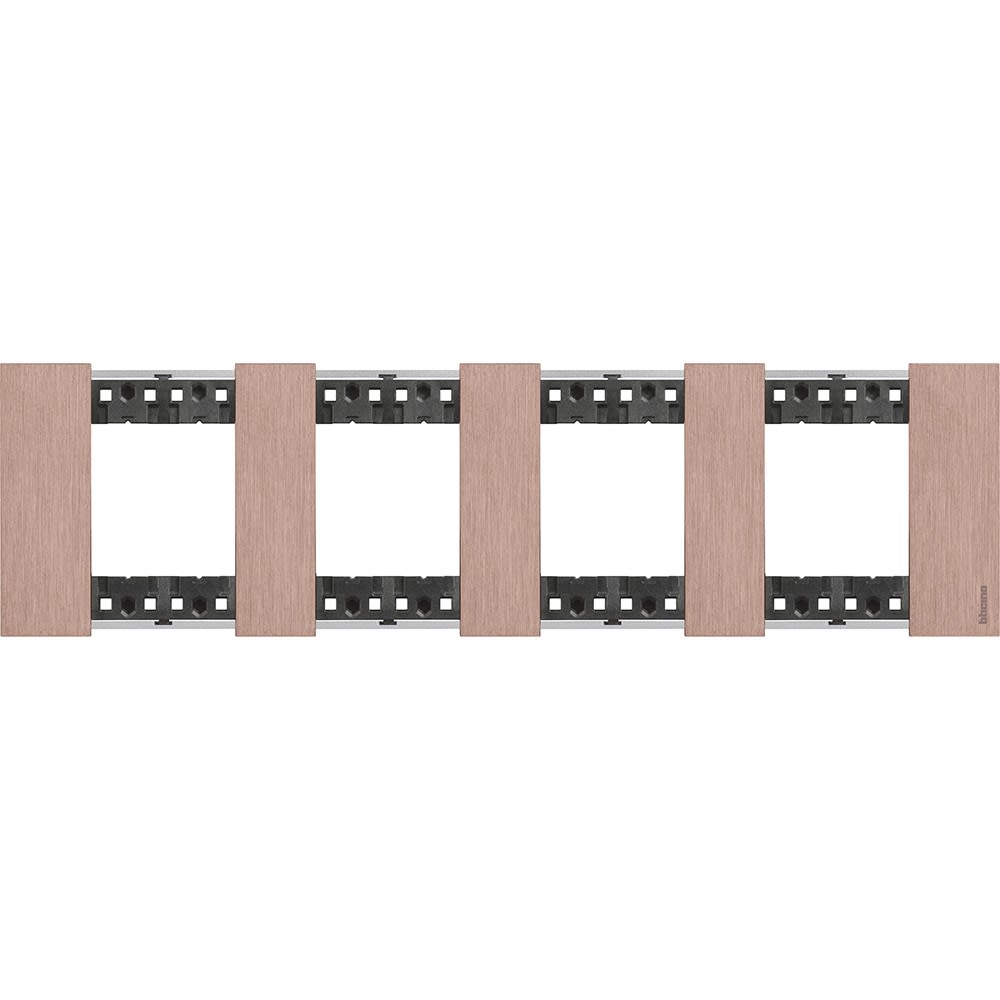 Bticino - Plaque de finition Living Now Collection Les Sables 4x2 modules finition Cuivre