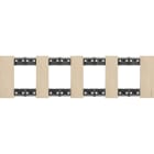 Bticino - Plaque de finition Living Now Collection Les Blancs 4x2 modules finition Or