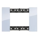 Bticino - Plaque de finition Living Now Collection Les Blancs 3 modules finition Ciel