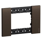 Bticino - Plaque de finition 3 modules Bronze - Living Now
