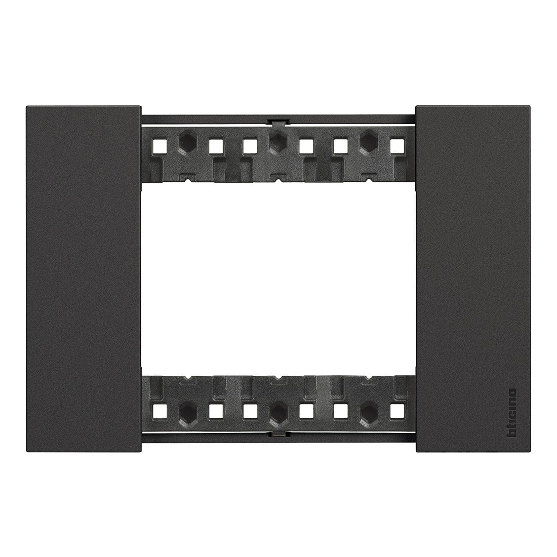 Bticino - Plaque de finition Living Now Collection Les Noirs 3 modules finition Noir