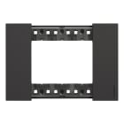 Bticino - Plaque de finition Living Now Collection Les Noirs 3 modules finition Noir