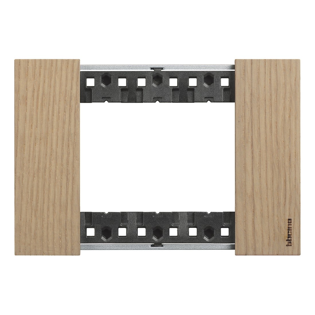 Bticino - Plaque de finition Living Now Collection Les Sables 3 modules finition Chêne