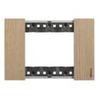 Bticino - Plaque de finition Living Now Collection Les Sables 3 modules finition Chêne