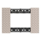 Bticino - Plaque de finition Living Now Collection Les Blancs 3 modules finition Optic