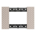Bticino - Plaque de finition Living Now Collection Les Blancs 3 modules finition Optic