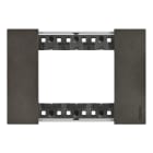 Bticino - Plaque de finition Living Now Collection Les Noirs 3 modules - Acier Space