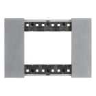 Bticino - Plaque de finition Living Now Collection Les Blancs 3 modules - Acier Moon