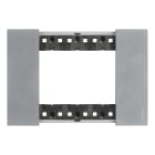 Bticino - Plaque de finition Living Now Collection Les Blancs 3 modules - Acier Moon