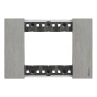 Bticino - Plaque de finition Living Now Collection Les Noirs 3 modules finition Acier