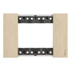 Bticino - Plaque de finition Living Now Collection Les Blancs 3 modules finition Or