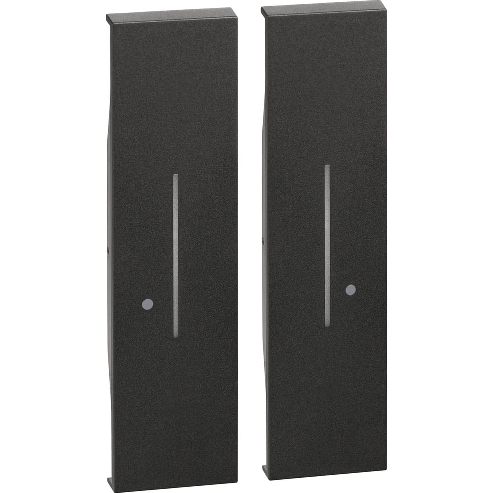 Bticino - Enjoliveur Living Now with Netatmo pour commande sans fil double 2 modules- noir