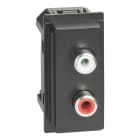 Bticino - Prise double RCA Living Now 1 module - noir