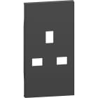 Bticino - Living Now - Enjoliveur pour prise British standard 2modules Noir