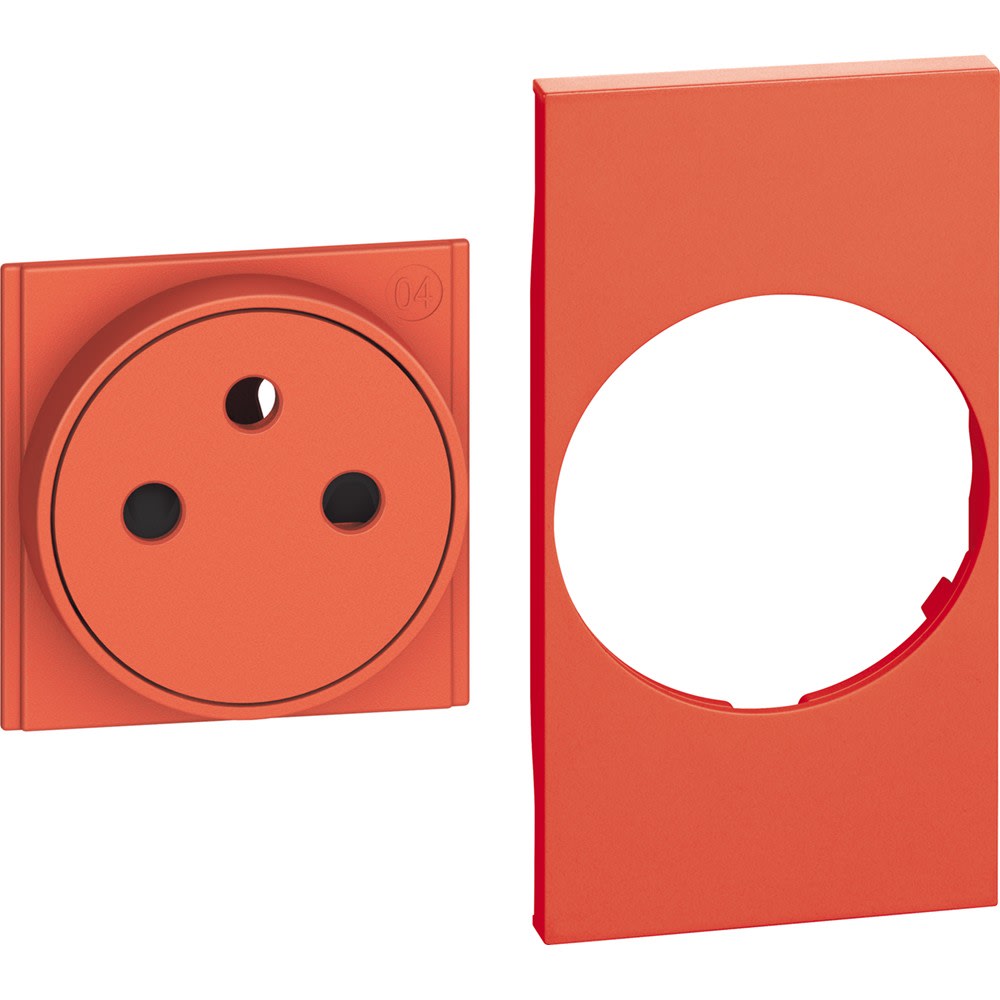 Bticino - Enjoliveur Living Now pour prise de courant Surface 2 modules - rouge