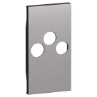 Bticino - Enjoliveur prise TV 2 modules Acier - Living Now