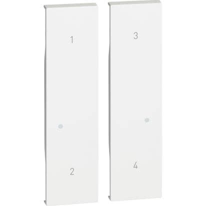 Bticino - Enjoliveur Living Now with Netatmo pour commande 4 scénarios 2 modules - blanc