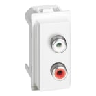 Bticino - Prise double RCA Living Now 1 module - blanc
