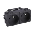 Bticino - Prise de courant précâblée Livinglight 2x2P+T 16A 250V~ à bornes auto Anthracite