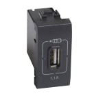 Bticino - Chargeur USB simple Type-A Livinglight 1,1A - 1 module - finition Anthracite