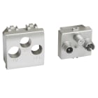 Bticino - Prise TV-R-SAT Livinglight 2mod livrée + 3 enjoliveurs blanc, Tech et Anthracite