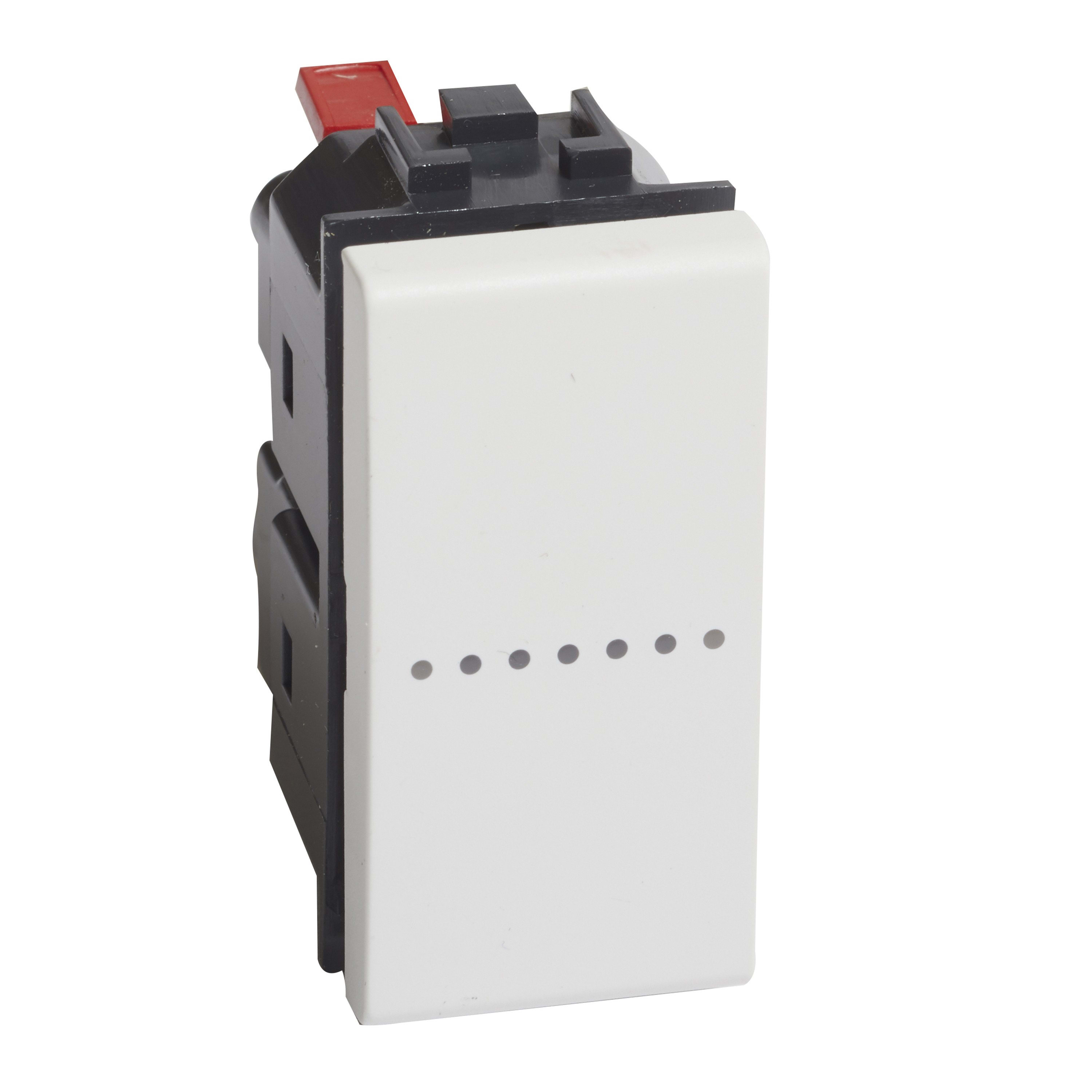 Bticino - Poussoir Livinglight contact NO 10A 250V~ à bornes automatiques -Blanc 1 module