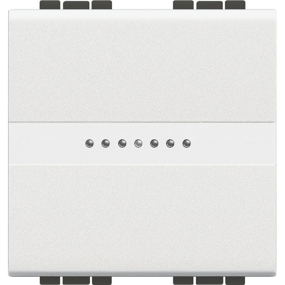 Bticino - Poussoir Livinglight contact NO 10A 250V~ à bornes automatiques -Blanc 2 modules