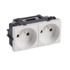Bticino - Double prise de courant précâblée Livinglight 16A 250V~ bornes auto - blanc