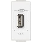 Bticino - Chargeur USB simple Type-A Livinglight 1,1A - 1 module - Blanc