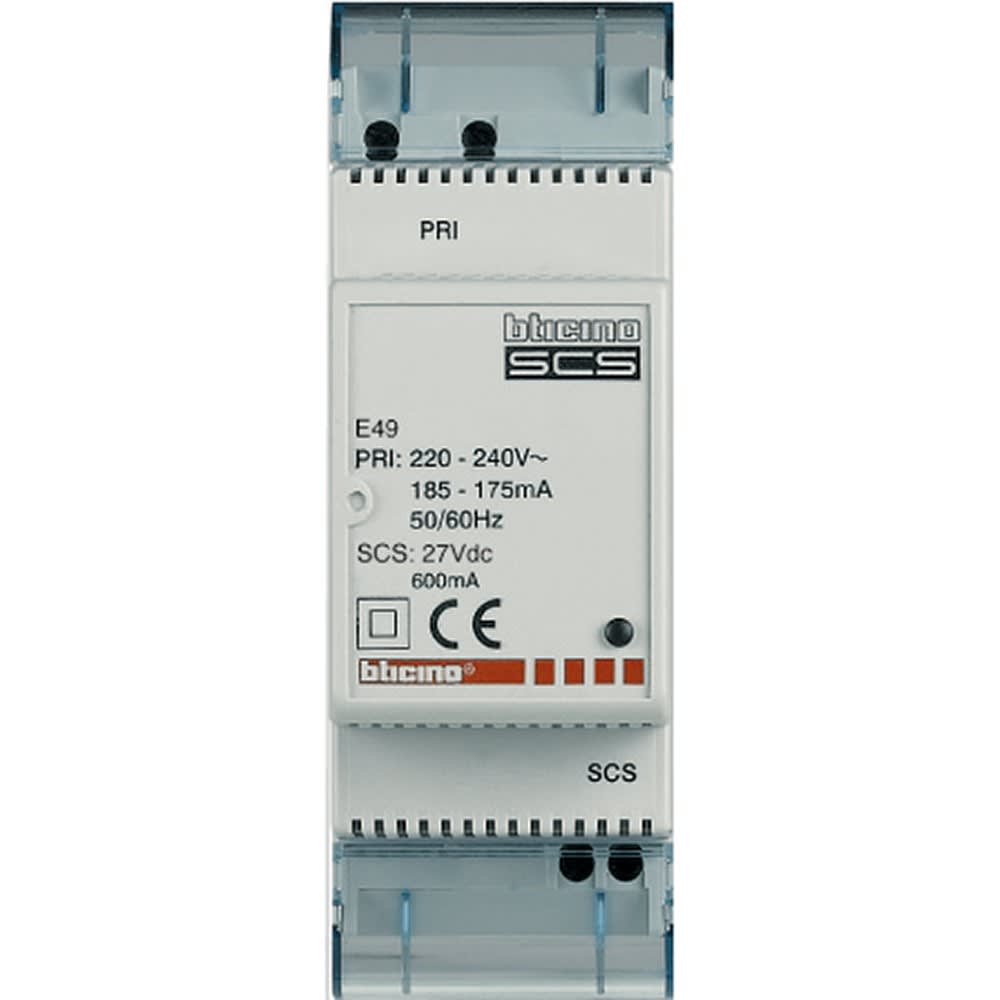 Bticino - Alimentation modulaire MyHOME_Up 0,6A - 2 modules - 230V~ et 27V=